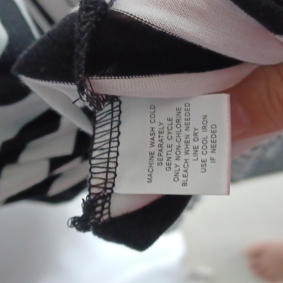 Derek Heart Striped Maxi Dress with 2 side slits, florescent orange trim - Picture 7 of 9